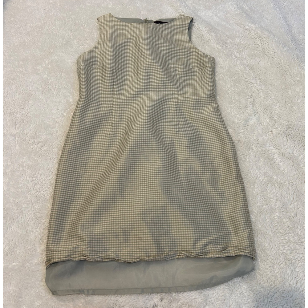 J.G. Hook VTG Sage Green Plaid Dress Silk Sz 12 CottageCore Clean Ballet Girl